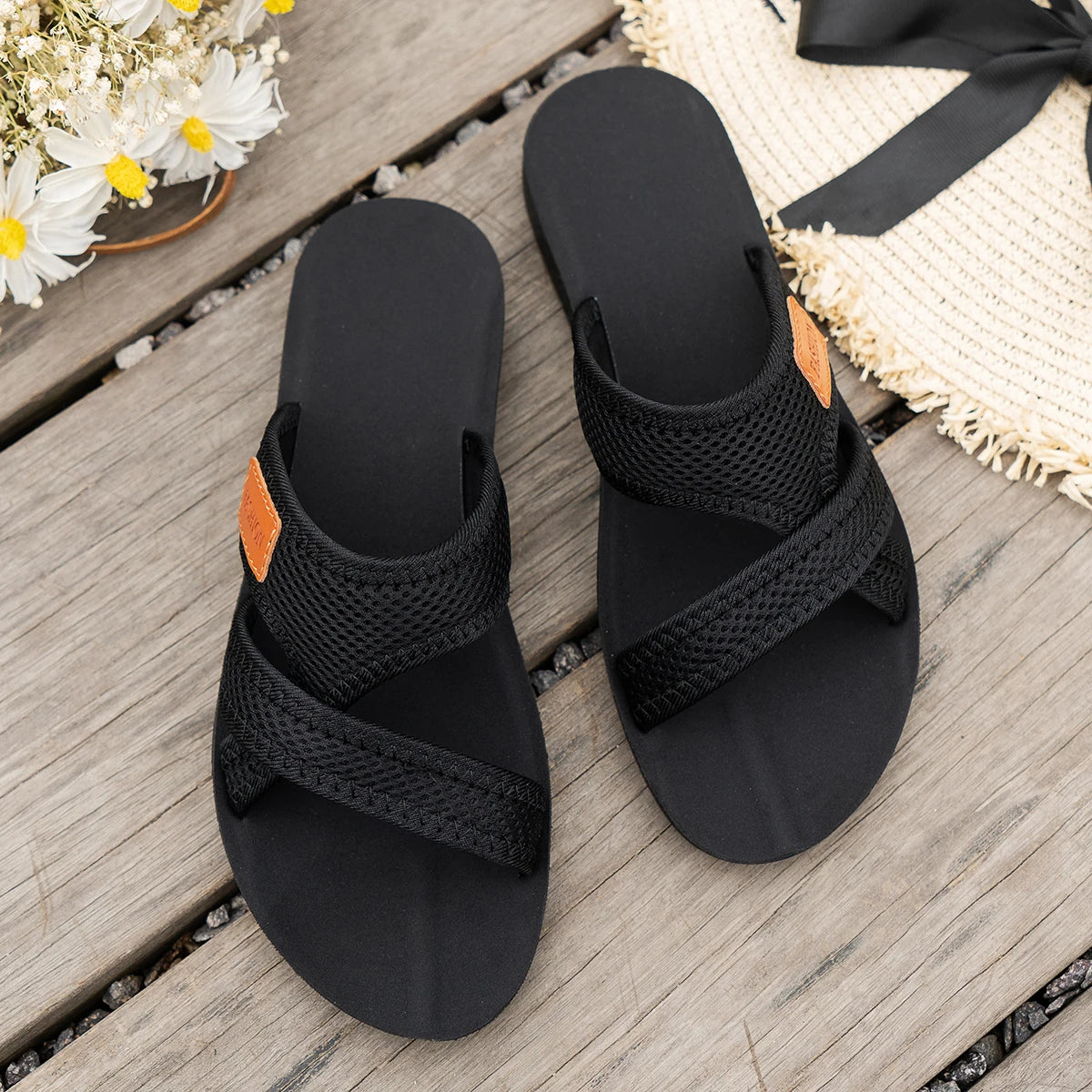 Mesh Breathable Comfortable Flat Slippers