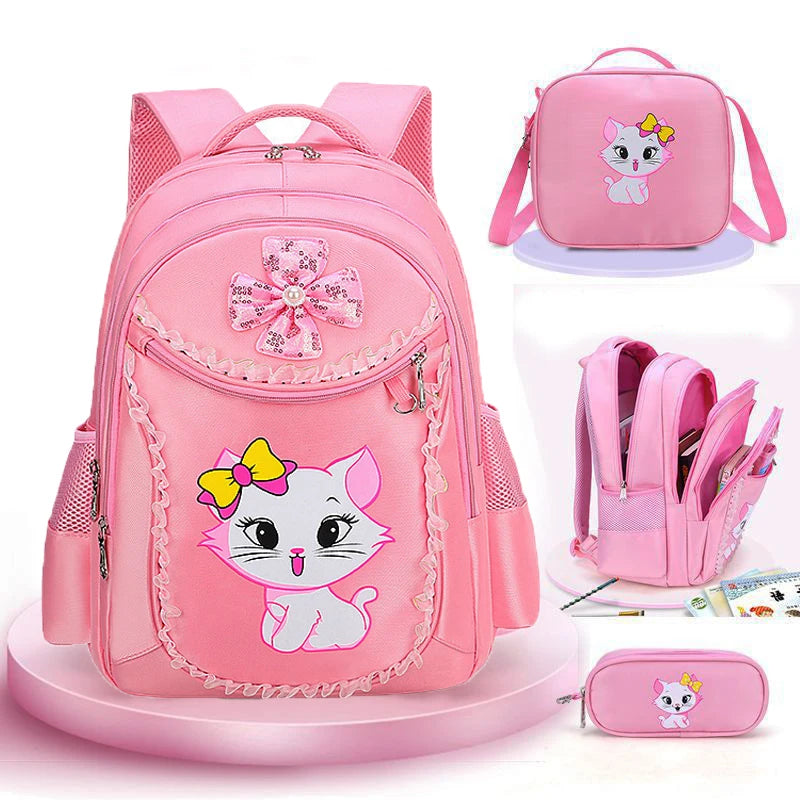 Backpack Pink Cute Cat Kindergarten Kid School Bag