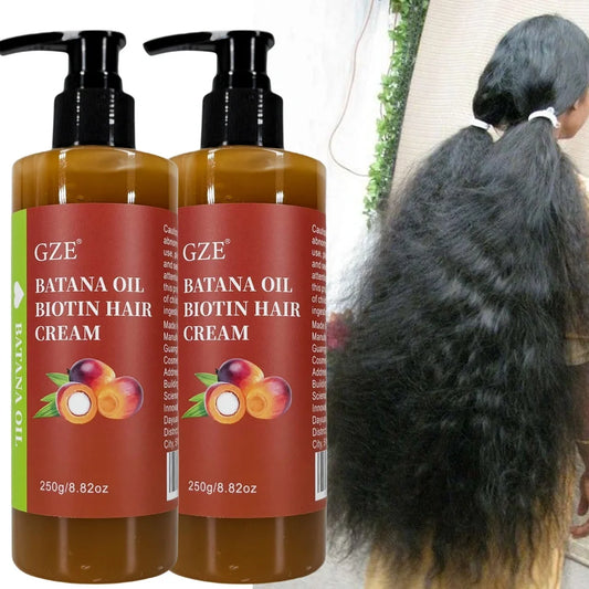 2 Pack GZE Batana Oil Biotin Hair Cream