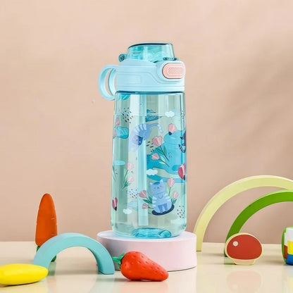 550ml Kids Cartoon Animal Water Bottle with Safety Lock