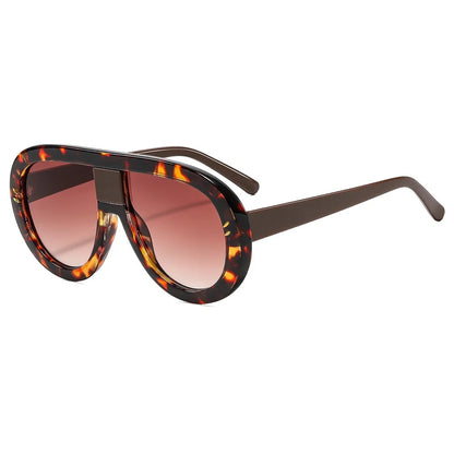 Rivet Luxury Big Frame Black Leopard Sunglasses