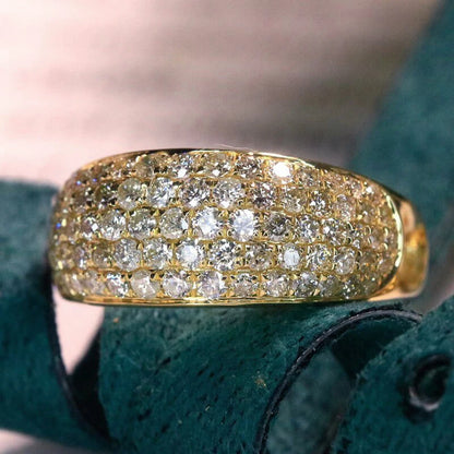 Luxury Gold Color Full Shiny Cubic Zirconia Ring