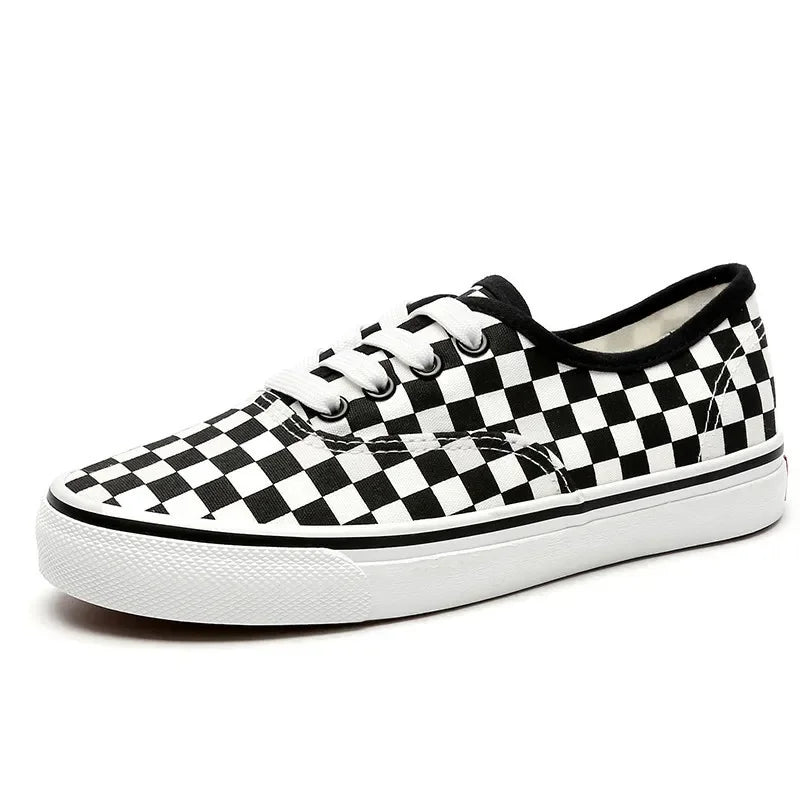 Plaid Canvas Unisex Breathable Sports Sneakers