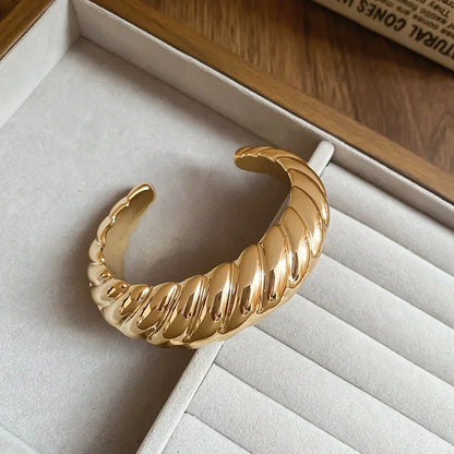 Geometric Glossy Opening Bangle Bracelets