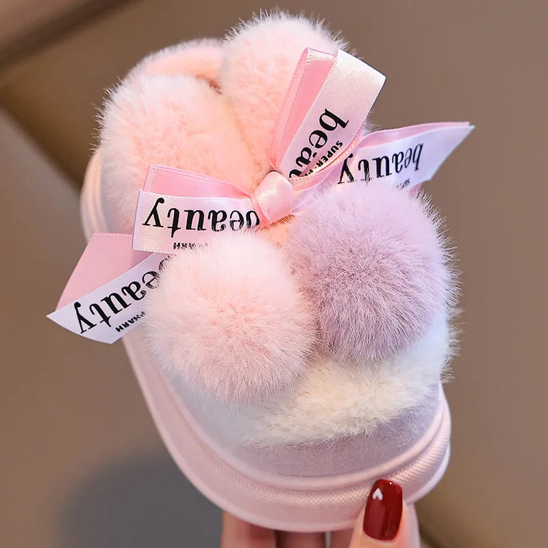 Cotton Cartoon Indoor Non-Slip Shoes for Girl