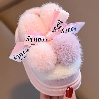 Cotton Cartoon Indoor Non-Slip Shoes for Girl