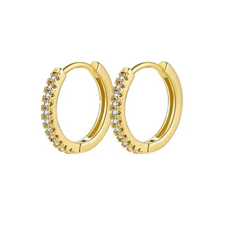 Zircon Circle Geometric U Shape Hoops Earring