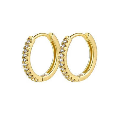 Zircon Circle Geometric U Shape Hoops Earring