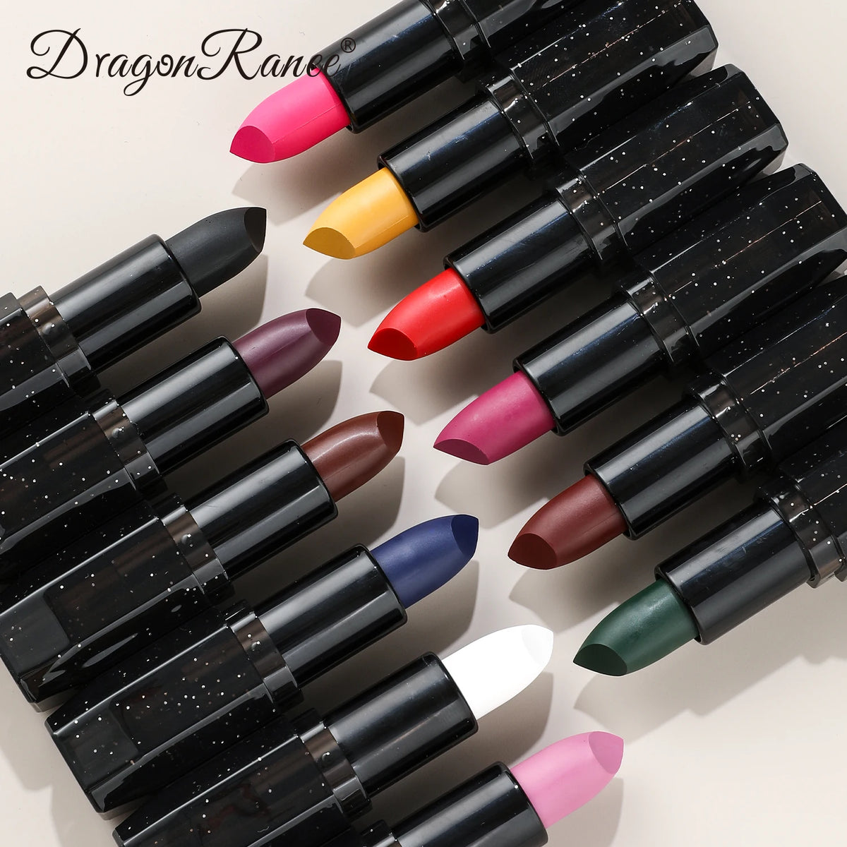 Matte Dark Purple Green Lipstick Waterproof White Black Velvet Lip Stick
