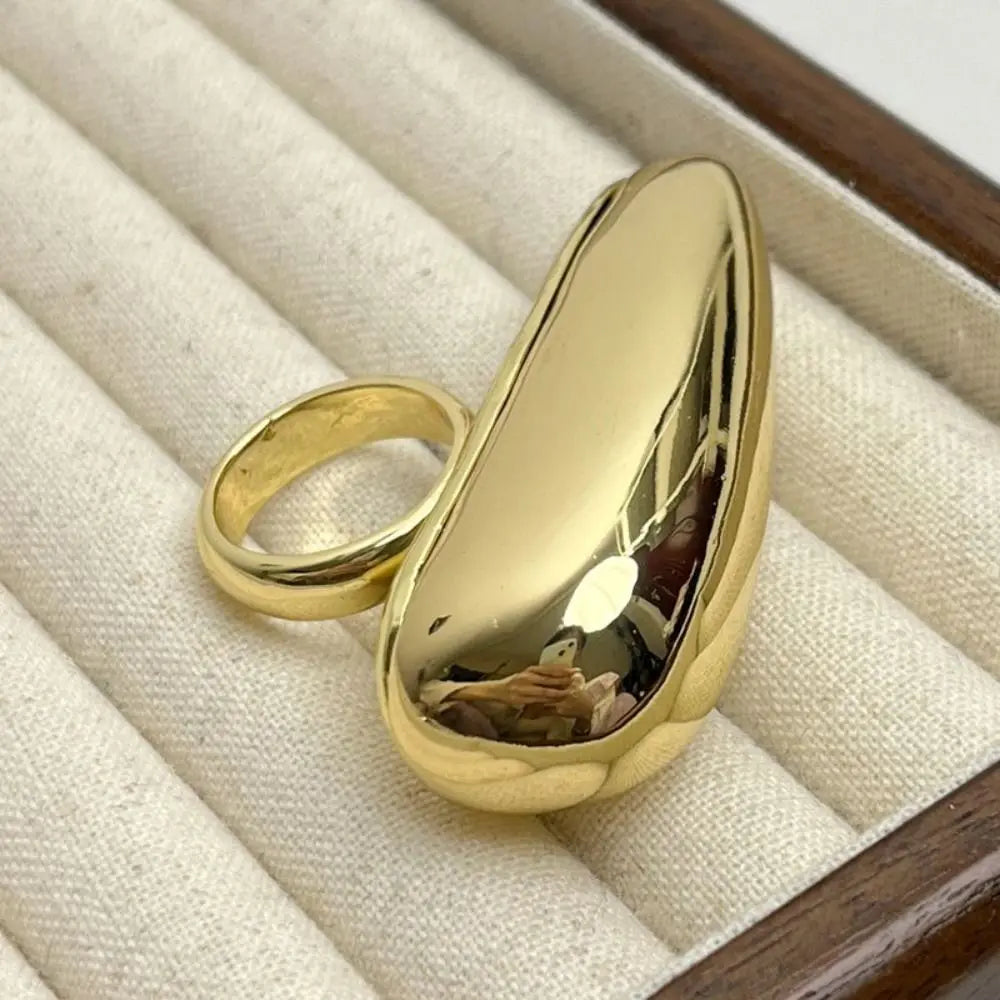 Luxury Punk Chunky Rings Vintage Geometric Large Water Drop Ring