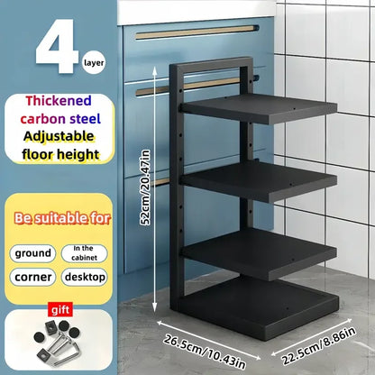 Adjustable Pot Rack Organizer Kitchen Stainless Steel Pot Storage Rack