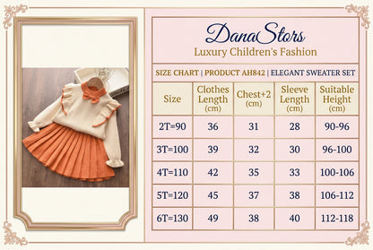 Knitting Kids Suit Winter Long Sleeves Princess Dress