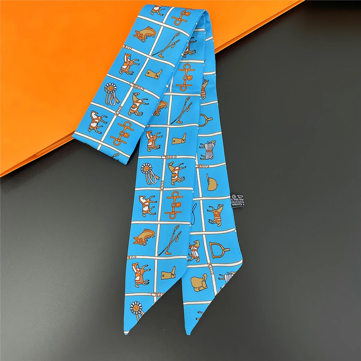 Zebra In Flowers Scarf Luxury Silk Scarf Hair Headband Foulard Skinny Scarves