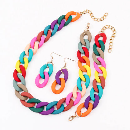 Fish Sheep Acrylic Chunky Chain Choker Necklace