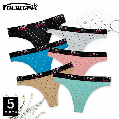 Sexy Thong Cotton G Strings Panties Dot Star Underpants 5 pcs/lot