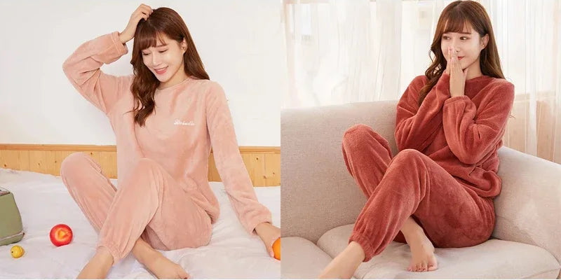 Thickened Loungewear Unisex Homewear Loose Pajama Sets