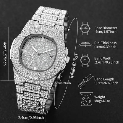Full Diamond Stainless Steel Watches