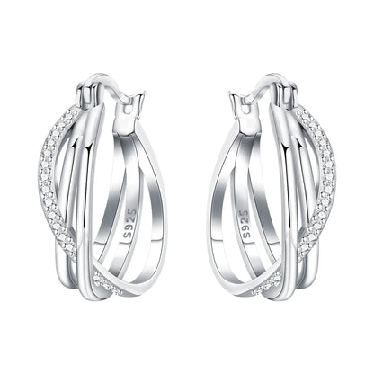 DANA 925 Sterling Multi-layer Hoop Earrings