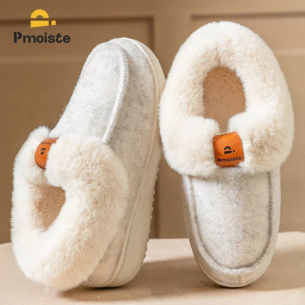Wedge Foam Warm Fuzzy Bedroom Shoes
