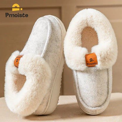 Wedge Foam Warm Fuzzy Bedroom Shoes