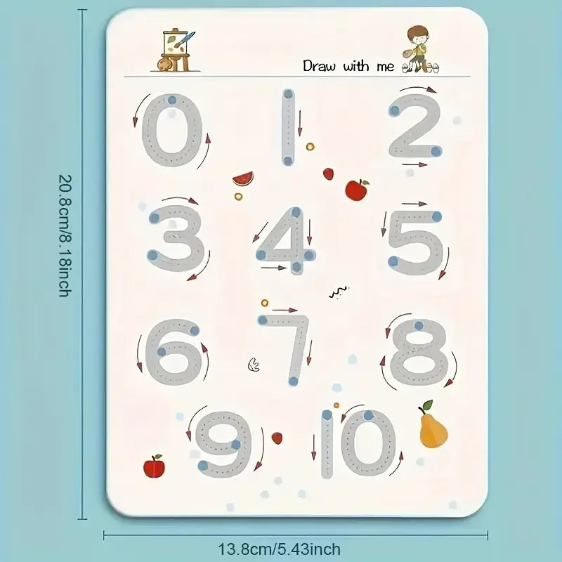 36-Page Reusable Workbook 2 Pens + Eraser Erasable Stickers