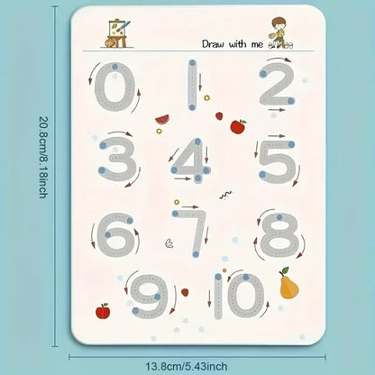 36-Page Reusable Workbook 2 Pens + Eraser Erasable Stickers
