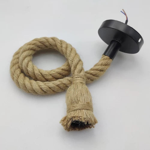 Vintage Hemp Rope Pendant Lights Attic