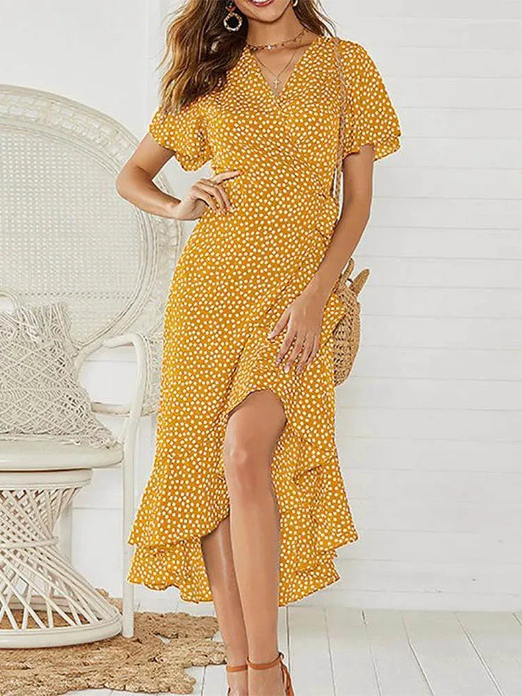 Maxi Floral Boho Long Chiffon Dress