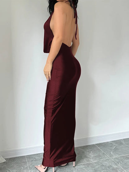 Backless Midi Bodycon Sexy Dress