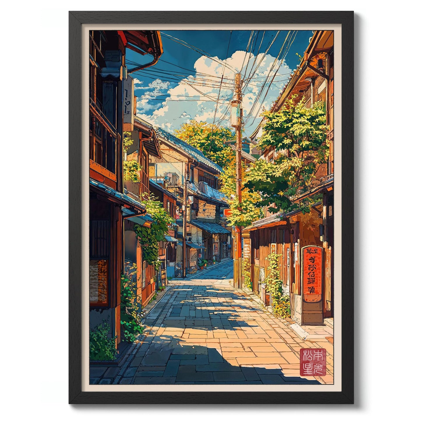 Japanese Tokyo Teahouse Cartoon Canvas Print