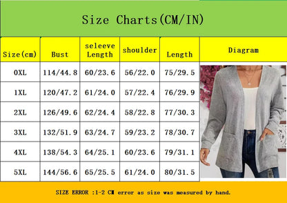 Autumn chic casual solid color pocket thin plus size jacket cardigan