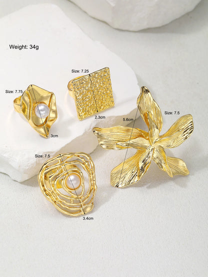 DANA 4 Pcs Chunky  Ring Set