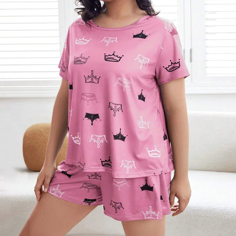 Letter Print Soft Short-sleeved Pyjama