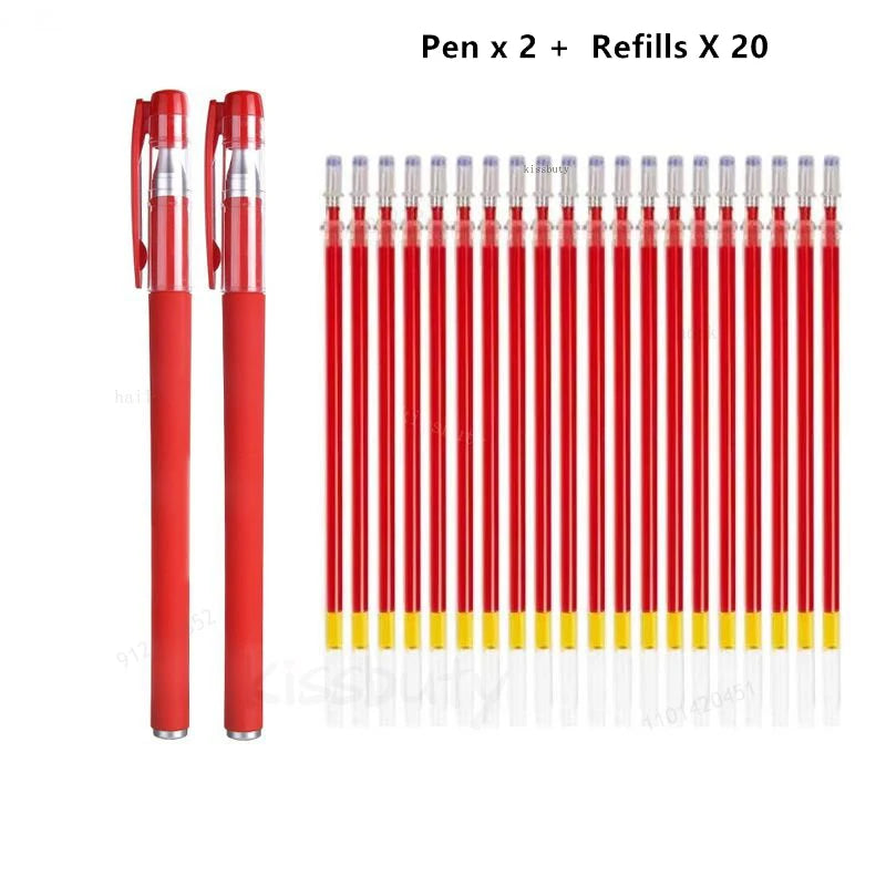 10/12/20/22Pcs Gel Pen Black/Blue ink 0.38/0.5/0.7mm Stationery