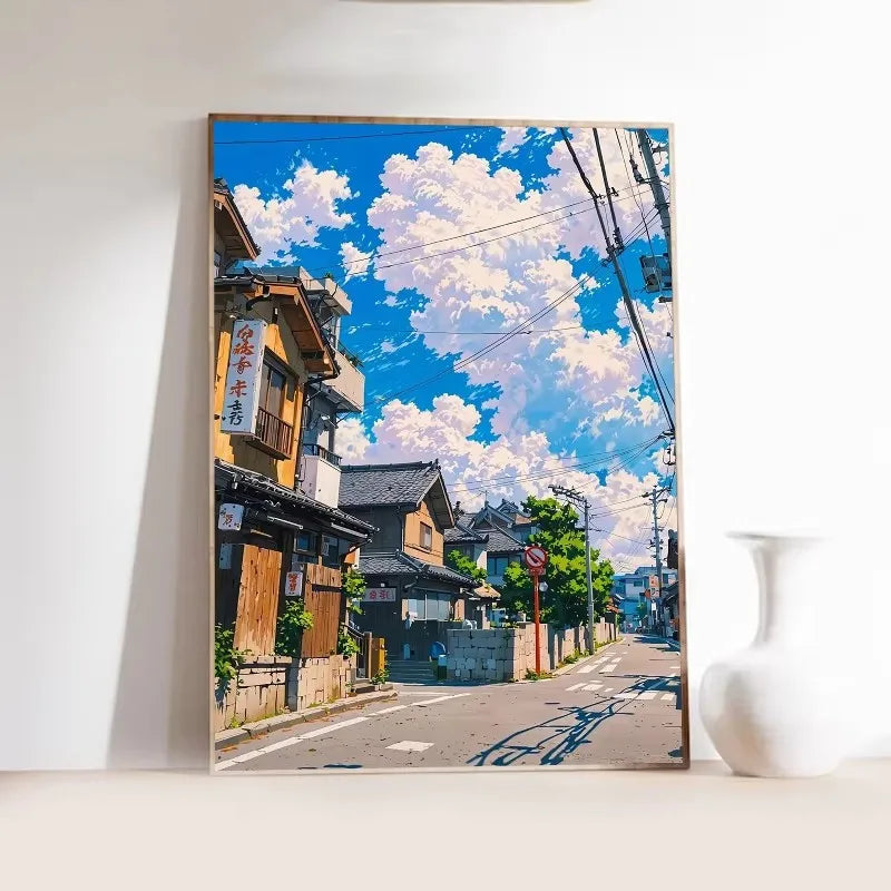 Japanese Tokyo Teahouse Cartoon Canvas Print