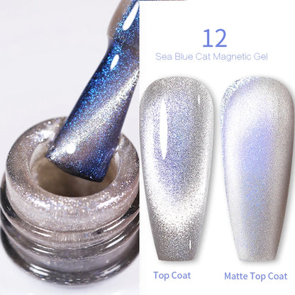 Sparkling Glass Bead Cat Magnetic Gel Nail Polish