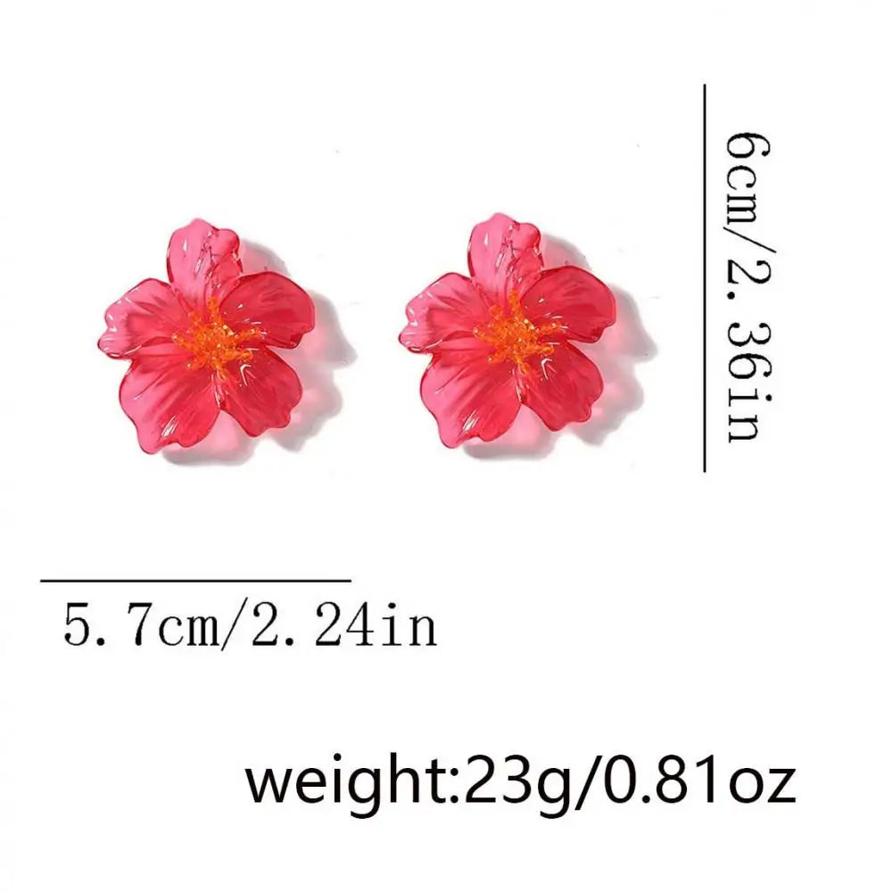 Colorful Acrylic Transparent Flower Earrings