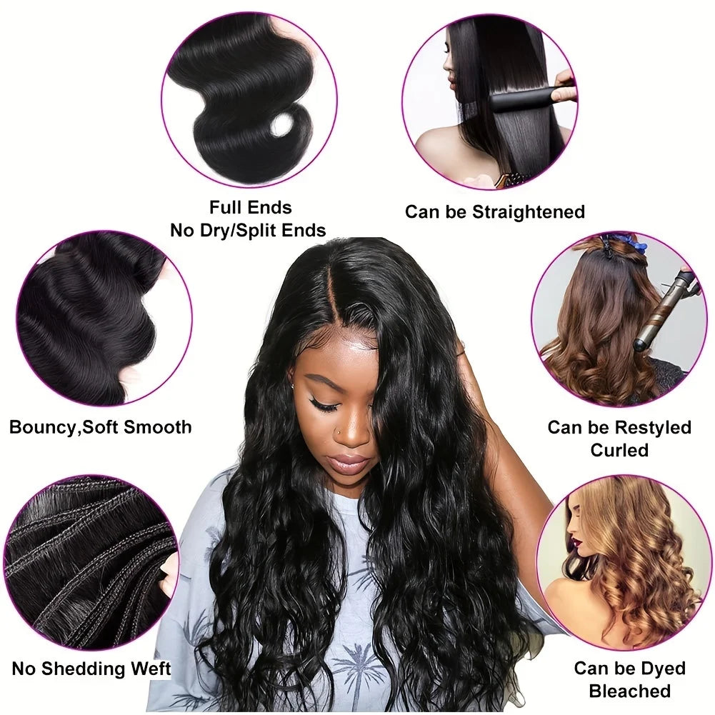 Wave Bundles 100% Human Hair Brazilian Weaving Extensions