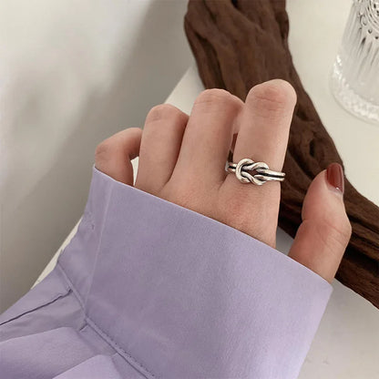 925 Sterling Silver Retro Geometric Asymmetric Rings