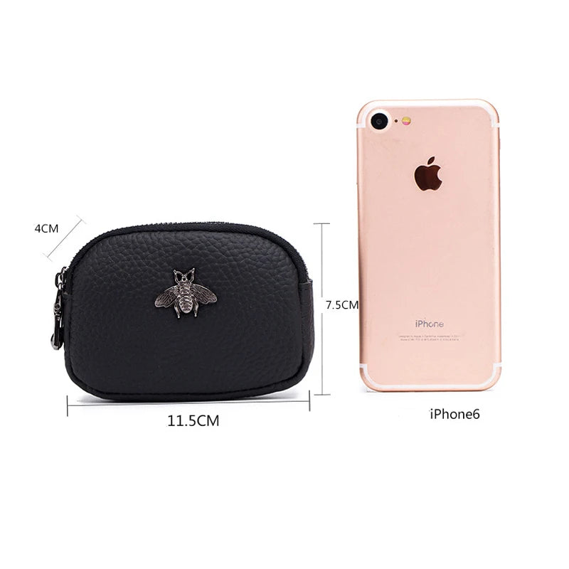 Coin Purse Genuine Leather Mini Pouch Storage Bag Small Wallets