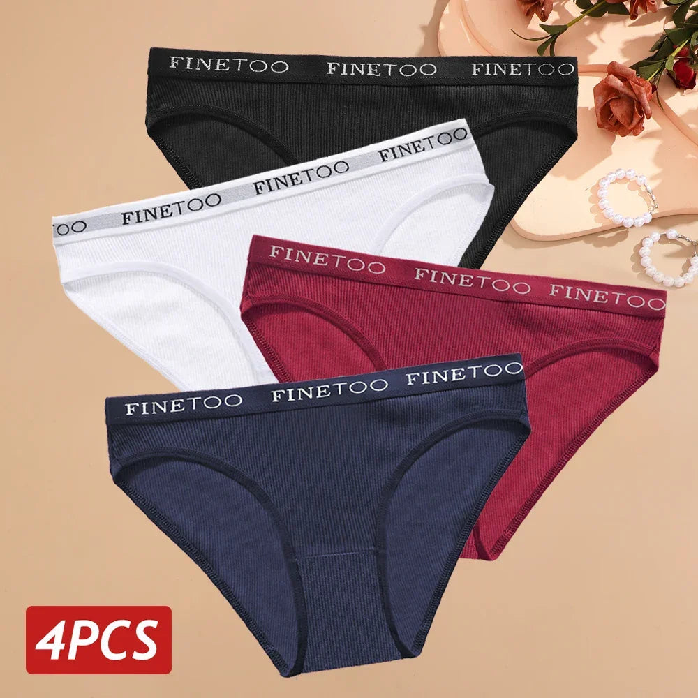 4PCS/Set Cotton Panties High Elastic Underwear Cotton Lingerie