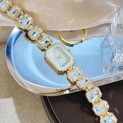 Rhinestone chain rectangular color case rhinesto watch