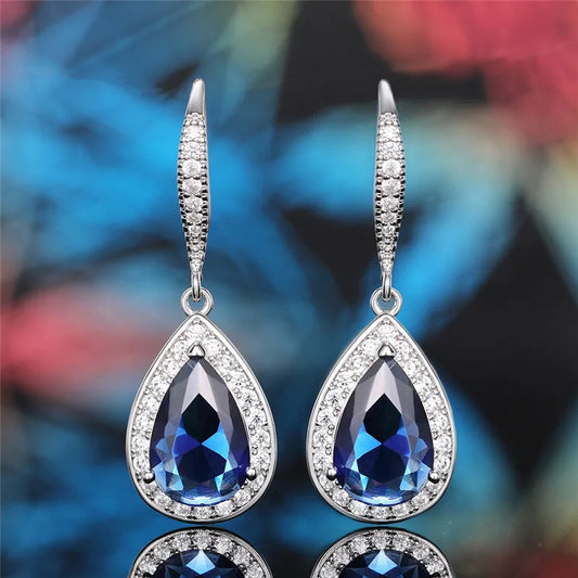 925 Sterling Silver Drop Cubic Zirconia Earring
