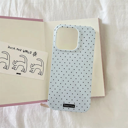 Polka Dot Small Fresh Mobile Phone Case for iPhone Ultra Slim Shockproof Cover