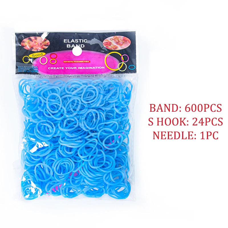 600pcs/lot Colorful Loom Rubber Wristbands Making Kit