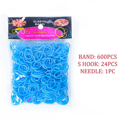 600pcs/lot Colorful Loom Rubber Wristbands Making Kit