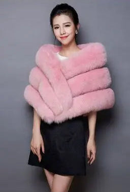 Faux Fur Soft Thick Bridal Wrap Shawl