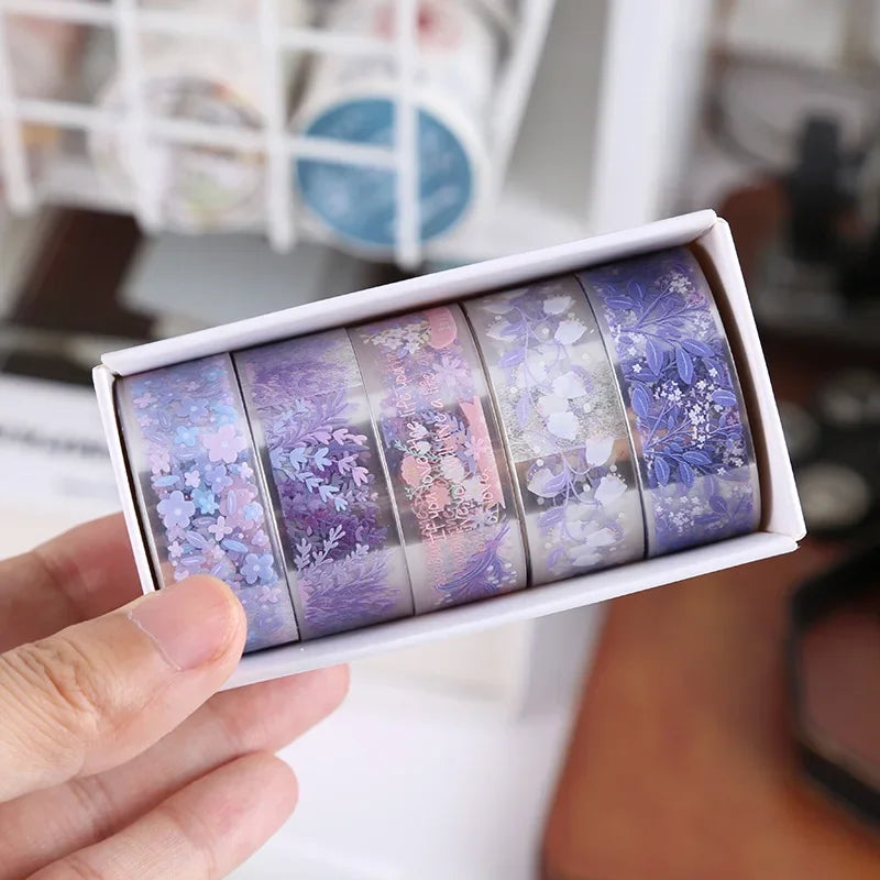 5Rolls Kawaii Transparent Sticker Tape DIY Decorative Material Tape