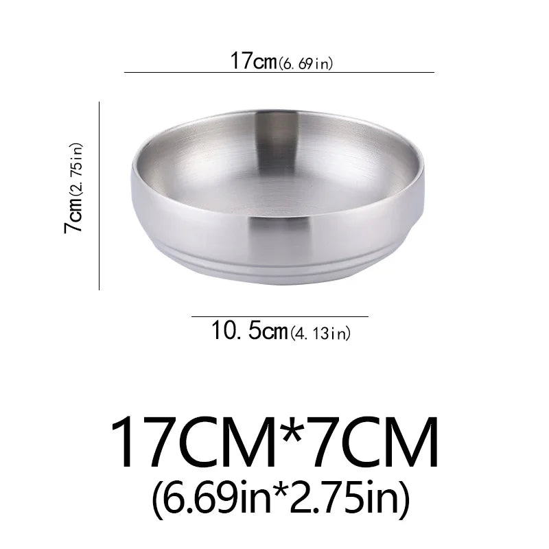 Stainless Steel Double Layer Cold Noodle Salad Bowl Fruit Bowl