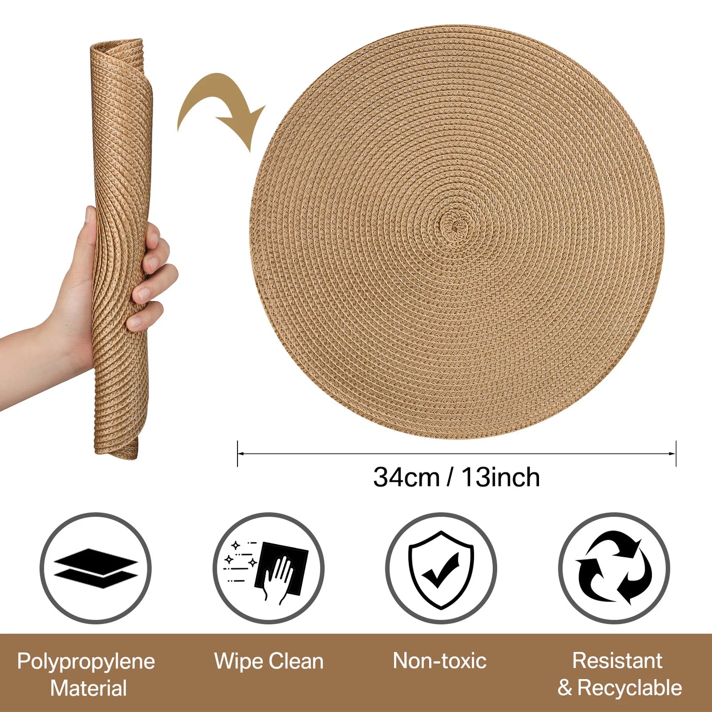 Round Braided Placemats Set